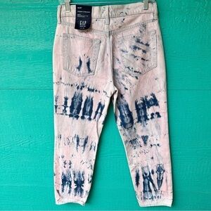 80’s GAP High Rise Tie-dye Cheeky
Straight Leg Jeans PINK/BLUE SIZE 27 NWT
